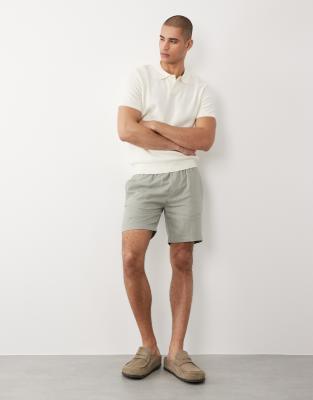 Threadbare drawstring waist shorts in sage green sage green