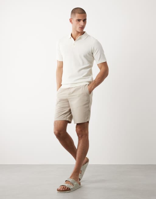 Threadbare – Dzianinowa koszulka polo z krótkimi rękawami w kolorze ecru, 2 z 5