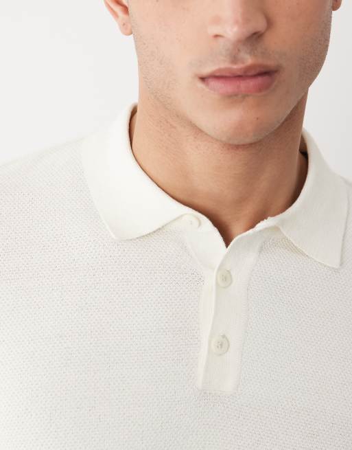 Threadbare – Dzianinowa koszulka polo z krótkimi rękawami w kolorze ecru, 3 z 5