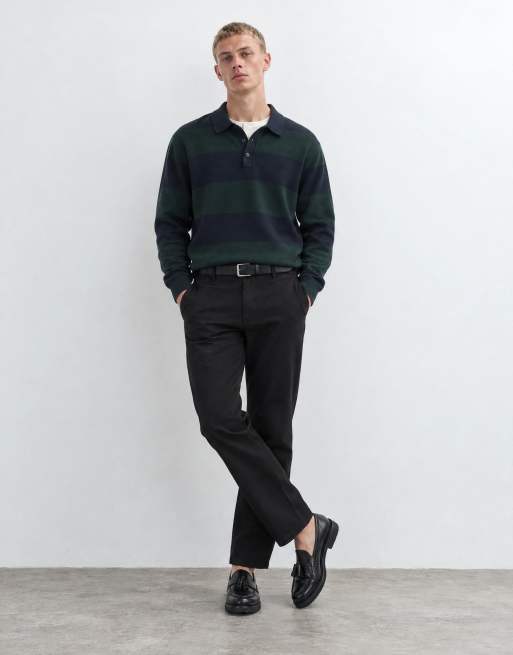 Threadbare dzianinowe polo w paski w kolorze granatowo-zielonym, 6 z 10