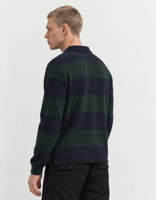 Threadbare dzianinowe polo w paski w kolorze granatowo-zielonym, 8 z 10