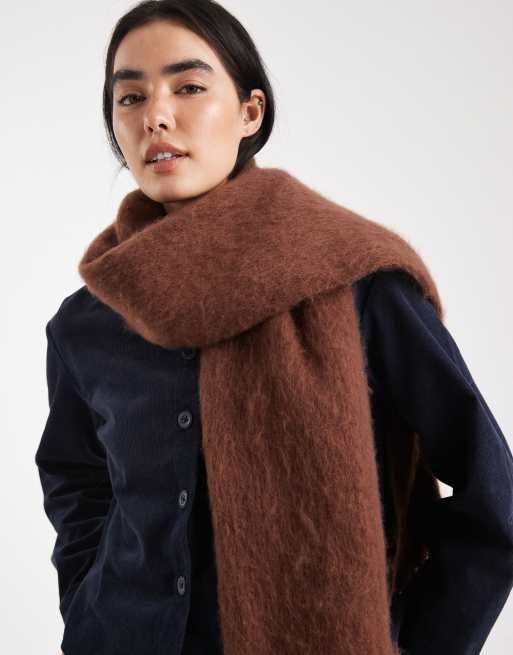 Threadbare - Écharpe couverture chunky - Marron chocolat, 2 de 3