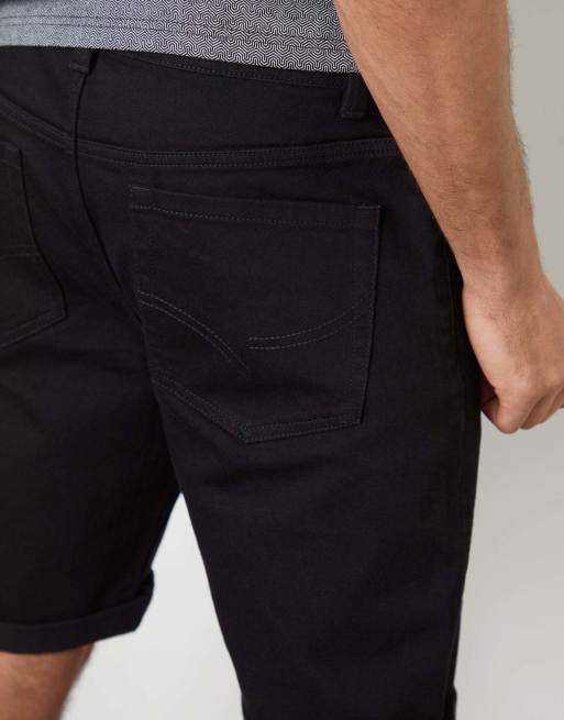 Threadbare 'edmonton' turn up denim shorts in black, 5 of 5