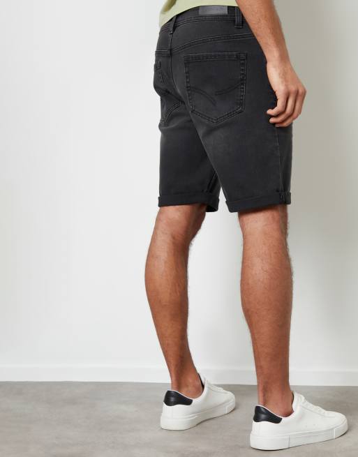 Threadbare 'edmonton' turn up denim shorts in grey, 3 of 4
