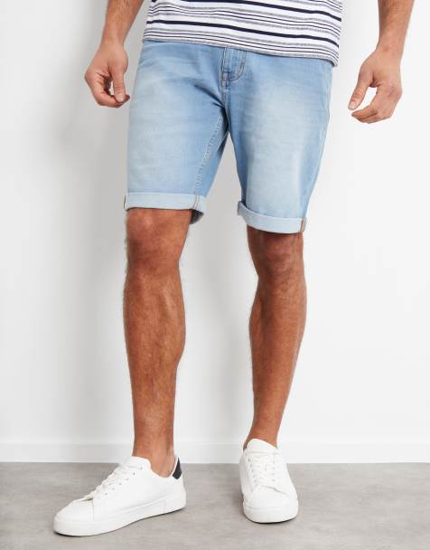 Threadbare 'edmonton' turn up denim shorts in light blue - view 1