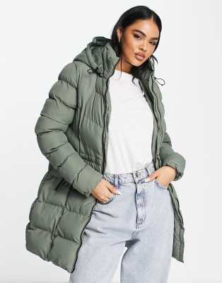 Threadbare Eeyore Mid Length Hooded Lightweight Puffer Jacket In