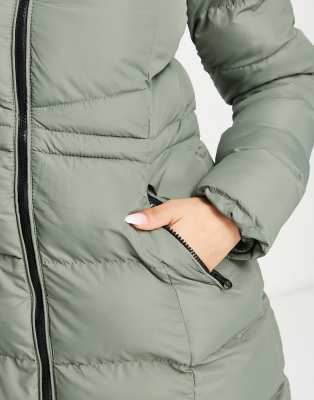 Threadbare tulip hooded puffer 2024 coat in sage green