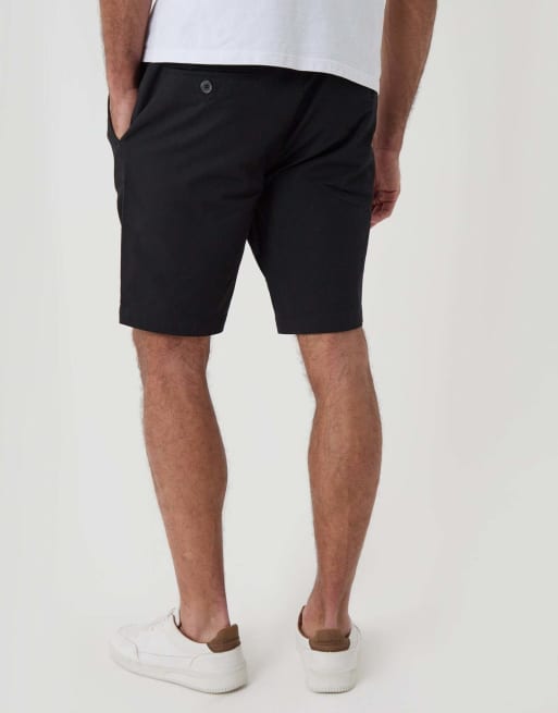 Threadbare Elasticated waist stretch chino shorts in black, 4 of 4