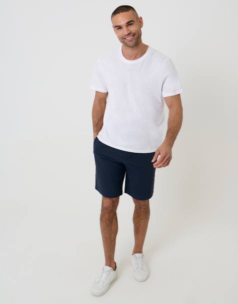 Threadbare Elasticated waist stretch chino shorts in navy