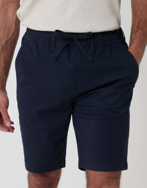 Threadbare Elasticated waist stretch chino shorts in navy, 3 of 4