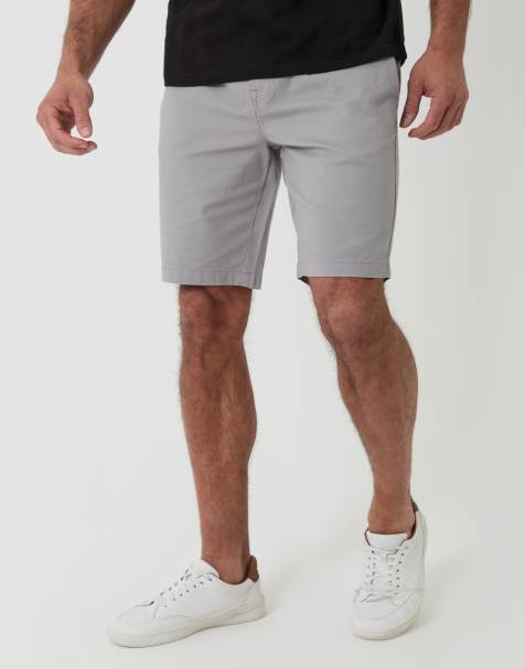 Threadbare Elasticated waist stretch chino shorts in off white - view 1