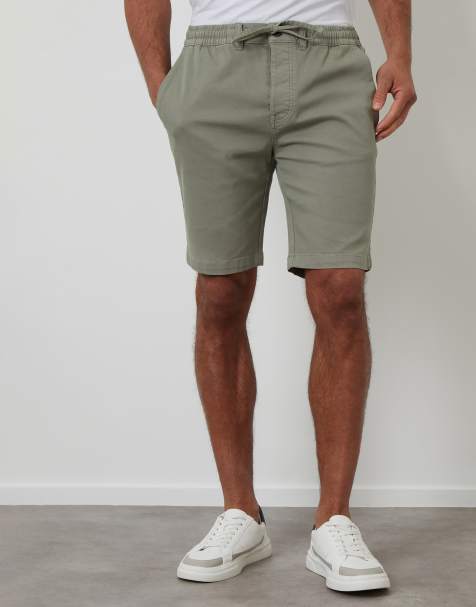 Threadbare Elasticated waist stretch chino shorts in pale green - view 1
