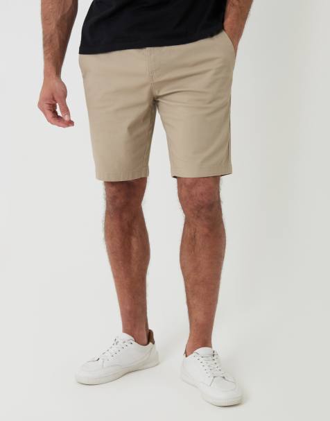 Threadbare Elasticated waist stretch chino shorts in stone - view 1
