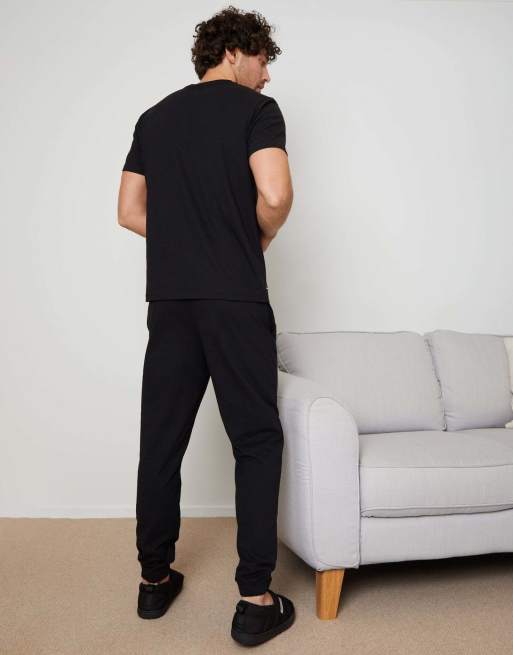 Threadbare 'elton' cotton blend jersey pyjama set in black, 2 of 4