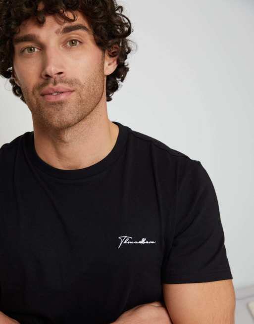 Threadbare 'elton' cotton blend jersey pyjama set in black, 3 of 4