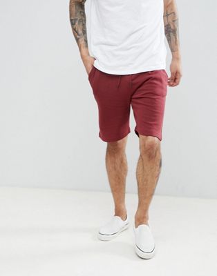 Threadbare - Enkla jersey-shorts-Röd