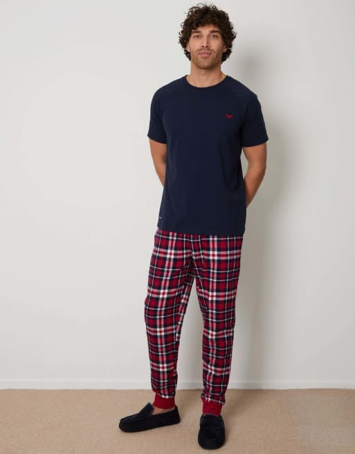 Threadbare 'everest' cotton blend pyjama set in navy, 4 of 4