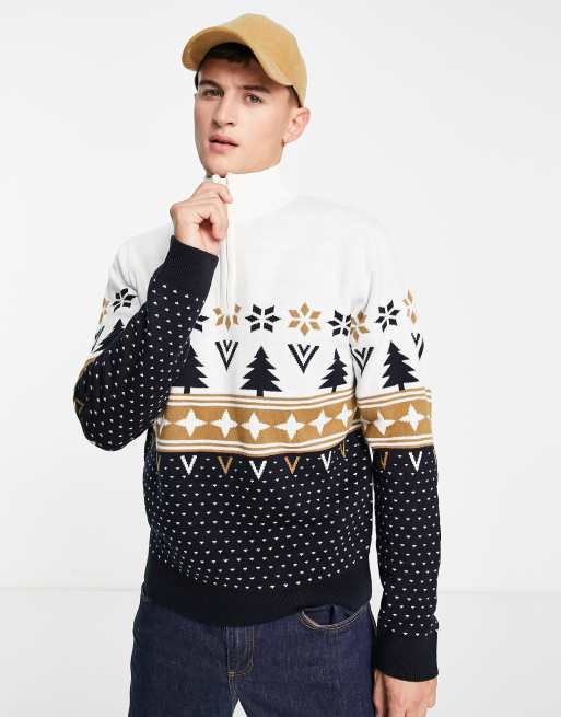 Half zip clearance christmas jumper