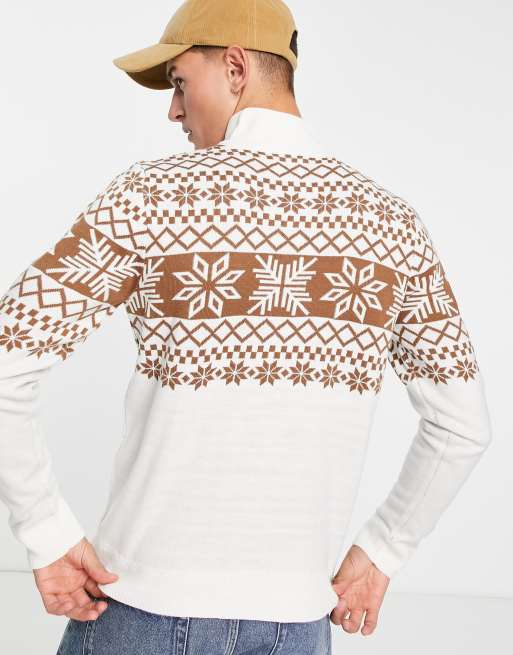 Quarter zip hot sale christmas sweater