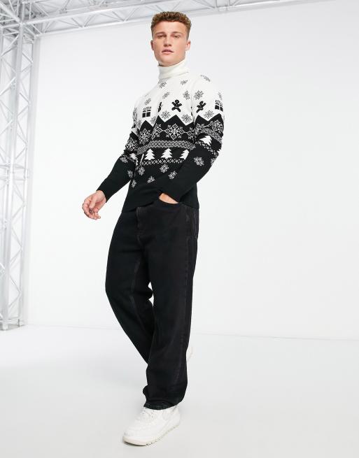 Roll neck outlet christmas jumper mens