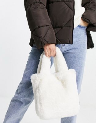 Threadbare faux fur bag in white - ASOS Price Checker