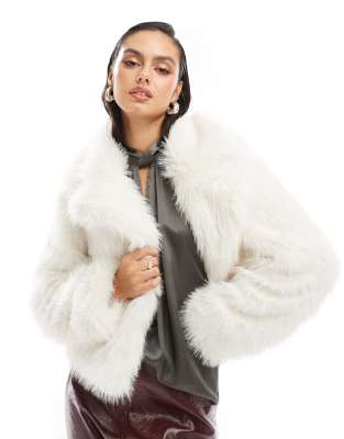 faux fur coat in white