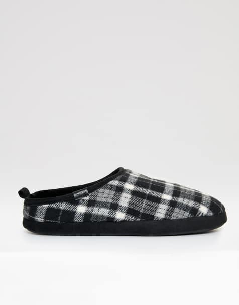 Threadbare Faux fur lined mule slippers in black - view 1