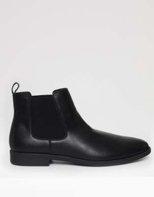  Faux leather slip on chelsea boots 