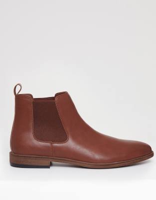  Faux leather slip on chelsea boots 