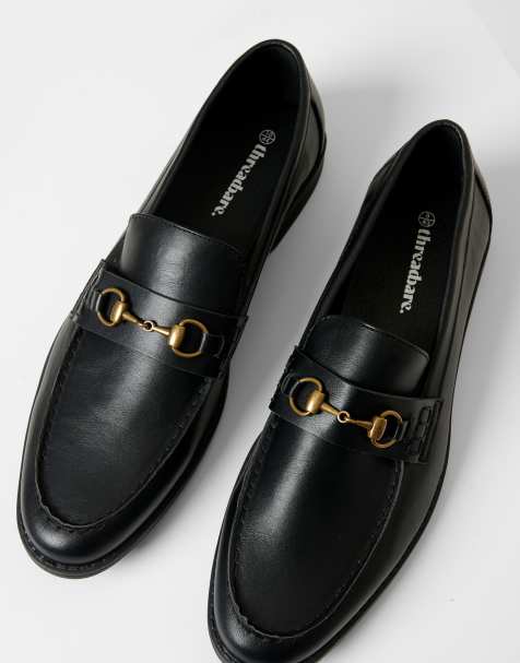 Threadbare Faux leather snaffle loafers in black - view 1