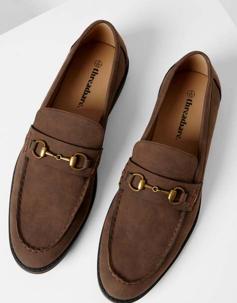 Threadbare Faux leather snaffle loafers in chocolate - view 1