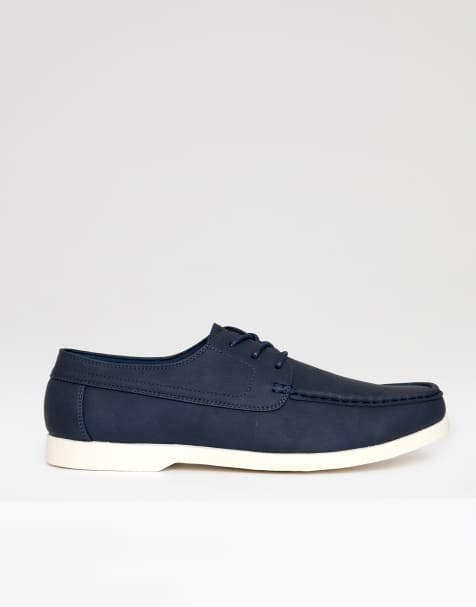 Threadbare Faux suede boat shoes in navy - view 1