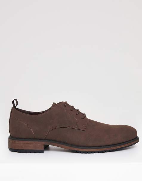 Threadbare Faux suede derby shoes in brown - view 1