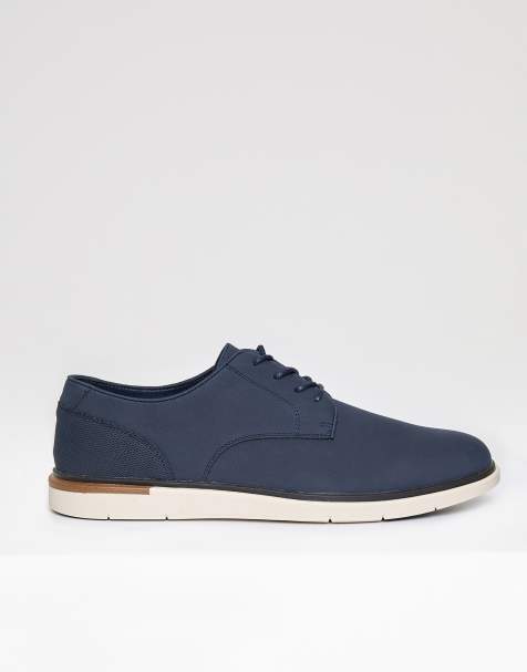 Threadbare Faux suede derby shoes in navy - view 1