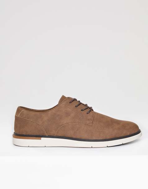 Threadbare Faux suede derby shoes in tan - view 1