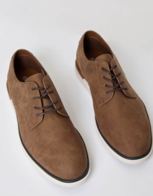 Threadbare Faux suede derby shoes in tan, 2 of 4