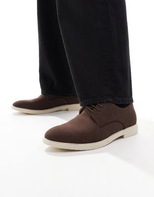  Faux suede desert shoes in chocolate