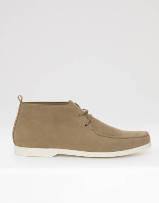  Faux suede moccasin boots in beige