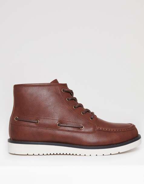 Threadbare Faux suede moccasin boots in brown - view 1