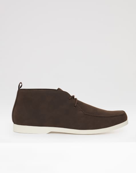 Threadbare Faux suede moccasin boots in brown - view 1