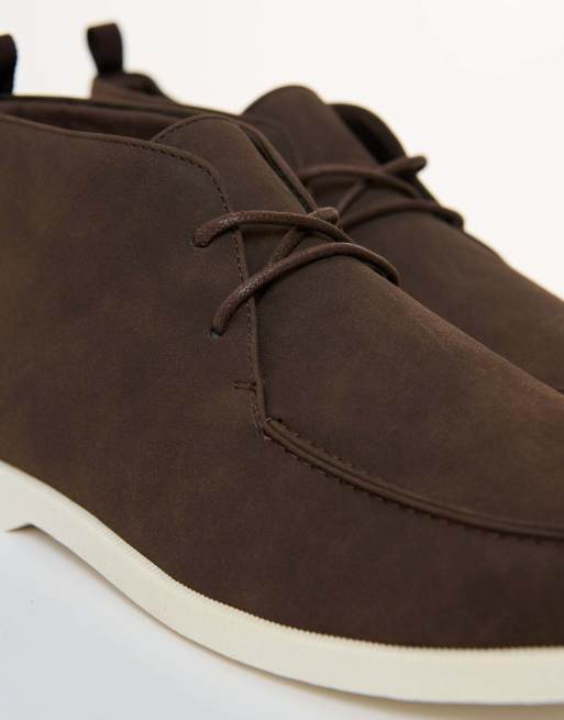 Threadbare Faux suede moccasin boots in brown, 3 of 4