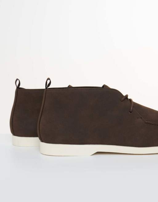 Threadbare Faux suede moccasin boots in brown, 4 of 4