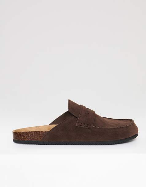 Threadbare Faux suede penny loafer sandals in brown - view 1