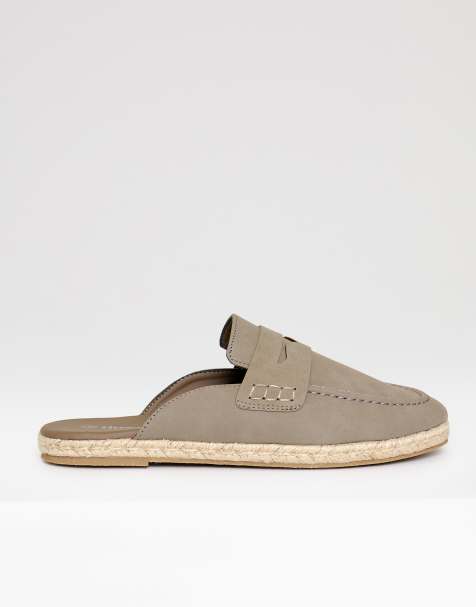 Threadbare Faux suede penny loafer sandals in taupe - view 1