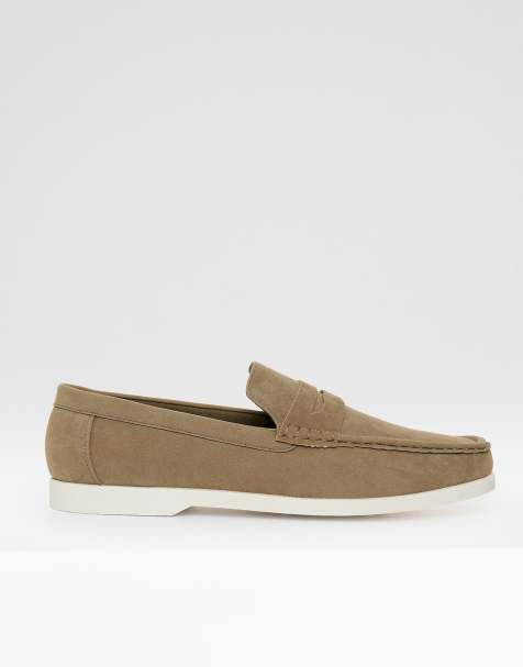 Threadbare Faux suede penny loafers in beige - view 1