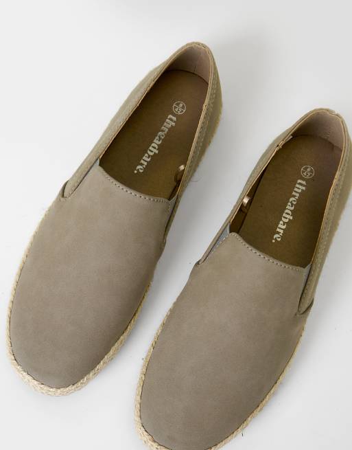 Threadbare Faux suede slip on espadrilles in light beige, 4 of 4