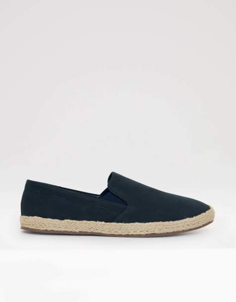 Threadbare Faux suede slip on espadrilles in navy - view 1