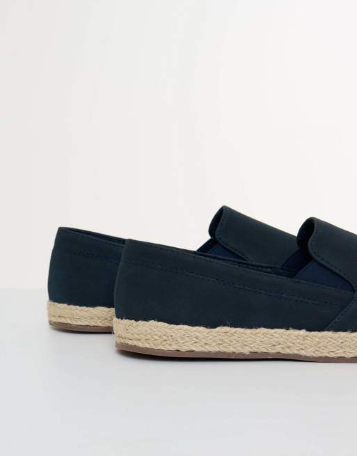 Threadbare Faux suede slip on espadrilles in navy, 4 of 4