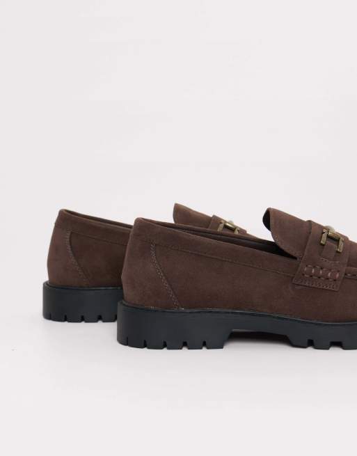 Threadbare Faux suede slip on loafer in brown, 3 of 4