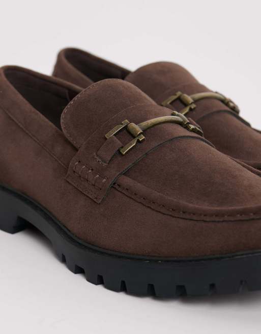 Threadbare Faux suede slip on loafer in brown, 4 of 4